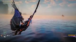 Horizon forbidden west Ps5 Riding Sunwing over the ocean shores with gorgeous water visuals.