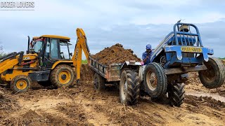 Jcb 3dx Eco Xcellence Machine Loading Mud in Powertrack 434 Ds Plus Tractor | Jcb Tractor Cartoon