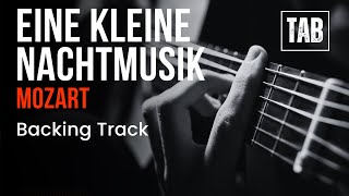 (Guitar Backing Track) Eine Kleine Nachtmusik - Mozart  | Super Easy Fingerstyle Guitar TAB