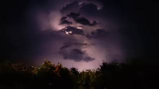 Natural fires on the Sky, beautiful storm, Lake Garda zone