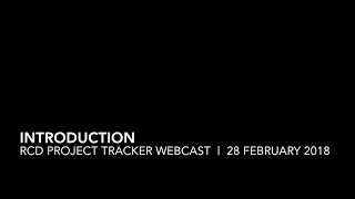 Introduction Section of the RCD Project Tracker Webcast