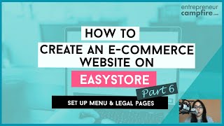 EasyStore Tutorial Malaysia Pt. 6: Set up Menu & Legal Pages (T&C, Privacy & Refund Policy, Contact)