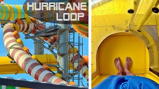 Miramar Weinheim - Hurricane Loop | 4K Onride | Doppelloopingwasserrutsche