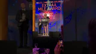 Debbie Gibson Accepts the NGLCC/American Airlines ExtrAA Mile Award