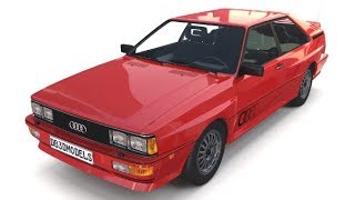 1981 Audi Coupe Quattro Red with interior 3D Model