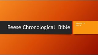 Day 19 or January 19th - Dramatized Chronological Daily Bible Reading