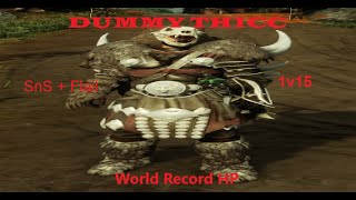 New World: Aeturnum - Maple Tank 1v15 Build (SnS + Flail - Wall Tank) *World Record HP* World Boss