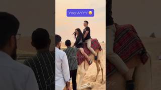 FIRST TIME CAMEL RIDING FUNNY EXPERIENCE #camelride #desertsafaridubai #desertsafari #Dubaisafari