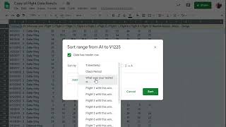 Sorting data in Google Sheets