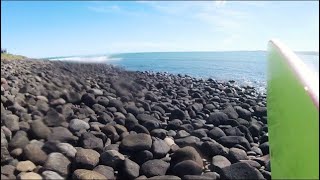 First time surfing Manu Bay, Raglan - Crazy long Left Handers