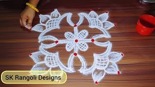 easy margazhi kolam 🦩 traditional rangoli for  beginners 🦩 simple dhanurmasam sankranthi muggulu