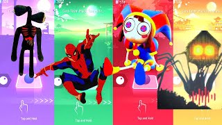 Siren Head vs Spiderman vs The Amazing Digital Circus Pomni vs Spider House Head Tiles Hop  EDM Rush