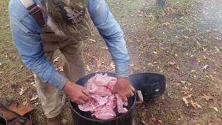 Smokin' Rabbit Meat with Home Made Charcoal