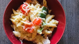 White sauce pasta recipe made by my daughter in English at lockdown