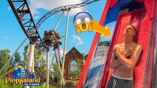 he got STUCK in a waterslide | Plopsaland Vlog