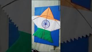 Diy kite making for independence Day#tricolour#kite #viralshort#diykite#shorts @geetacraftstitching