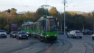 Noul Tramvai V3A-2010-CA #158 în a doua zi de exploatare pe linia 45