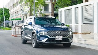 Xe Còn Nguyên Nilon | Hyundai Santafe 2021 bản Full Máy Xăng 2 cầu màu Xanh dương cực đẹp.