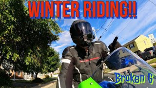 Winter Riding! #motovlog #motorcycle #motorbike #kawasaki #zx10r #superbike #winter