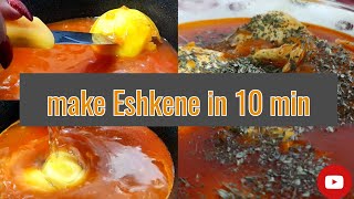 Eshkeneh with egg, potato and mint:Eshkeneh recipe