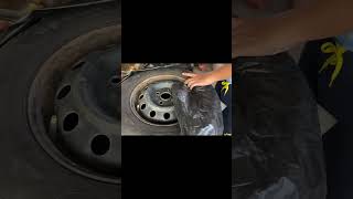 Masking the Tyre: Quick & Easy Tire Painting Hack! #Shorts