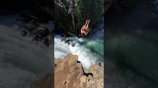 TRIPLE FRONTFLIP OFF WATERFALL #cliffjumping #shorts