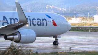 PSatB [WATERSPRAY] American AIrlines Boeing 767 Take-off Barcelona-El Prat! & More!