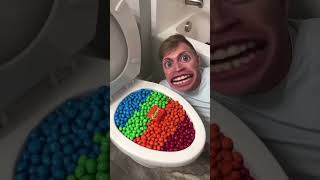 Experiment: Eating Colorful M&M's Reese's out of the Toilet #shorts.....#funny #viral