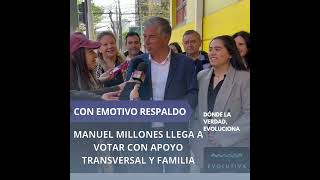 CON EMOTIVO RESPALDO, MANUEL MILLONES LLEGA A VOTAR CON APOYO TRANSVERSAL Y FAMILIA