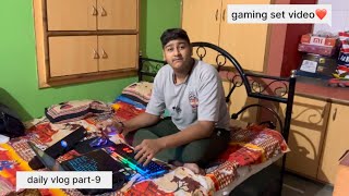 daily vlog part-9  gamingpartsetupgaming keyboard and surprisegiftand andwatch collection#kingkohli￼