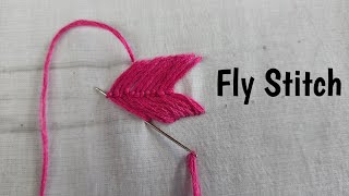 How to do Fly Stitch | Embroidery tutorial | Basic Hand Embroidery Tutorial For Beginners