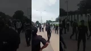 Nigerian Police Protest Non Payment Of Salaries.