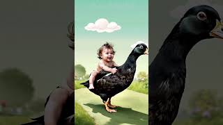 🦆🦆cute baby riding a duck#funnybaby🦆🦆