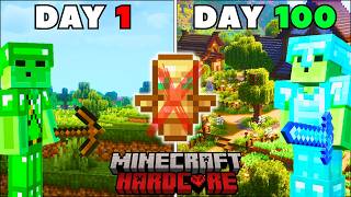 I Survived 100 Days WITHOUT Totems In Hardcore Minecraft! Here's what happened...