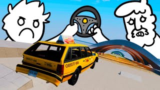 Sharing Car Control on a DESTRUCTIVE Downhill Endurance in BeamNG Drive