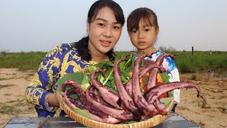 Amazing Yummy Eating Giant Squid Hand-Sea Food Squid Jin Natural Food