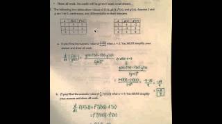 Calculus Practice Midterm #2 SOLUTIONS Number 1