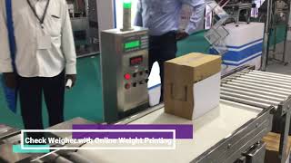 Online check weigher with auto online printing on the carton