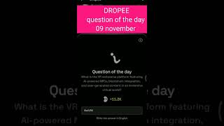 Dropee question of the day code 9 November | Dropped question of the day code | Dropee Code