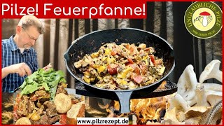 Pilze am Lagerfeuer grillen - Pilz Rezept! Frisch aus dem Wald! Abenteuer Pilze suchen im Juli 2024