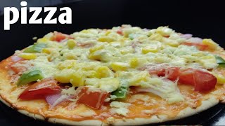 Homemade pizza#veg pizza#ವೆಜ್ ಪಿಜ್ಜಾ# pizza in OTG# pizza on tawa#delicious pizza at home in 15min🍕