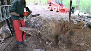 Tree Stump Table Project (complete video)