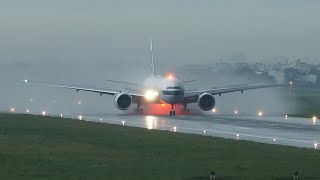 B777 Cathay Pacific  B-KPA landing rwy 25R VVTS Jul-17-2019 after a heavy rain