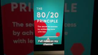 Audio summary of the 80/20 principle | Full video on my channel