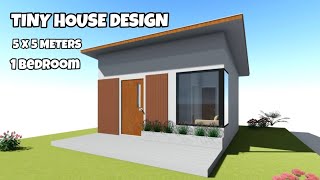 Desain Rumah Mungil 5 x 5 Meter 1 Kamar Tidur | Desain Rumah Sederhana Minimalis