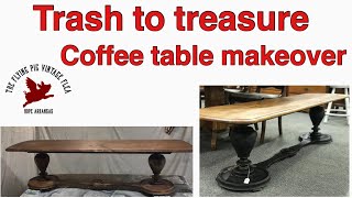 Trash to treasure~coffee table makeover