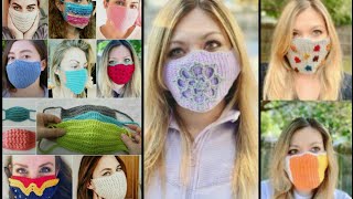 Latest New Pattern Designs of Crochet & knitting face masks granny square and designer face masks