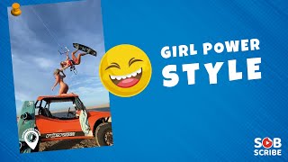 😆 Girl Power Style | Kiteboarding | Kitesurfing | Kitesurf | Surfing | Surf🔥ADVENTURES FEVER #shorts