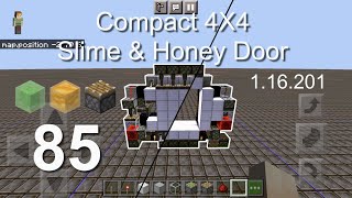 Minecraft Bedrock Tutorials(85) - How to build a Compact 4X4 Slime & Honey Door (1.16.201)