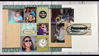 Passover - My Mind's Eye - Lost & Found: Breeze - Double Page Scrapbook Layout